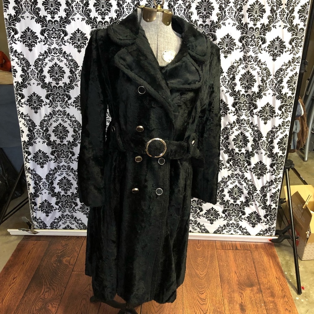 Vintage Sears Black Faux Fur Jacket